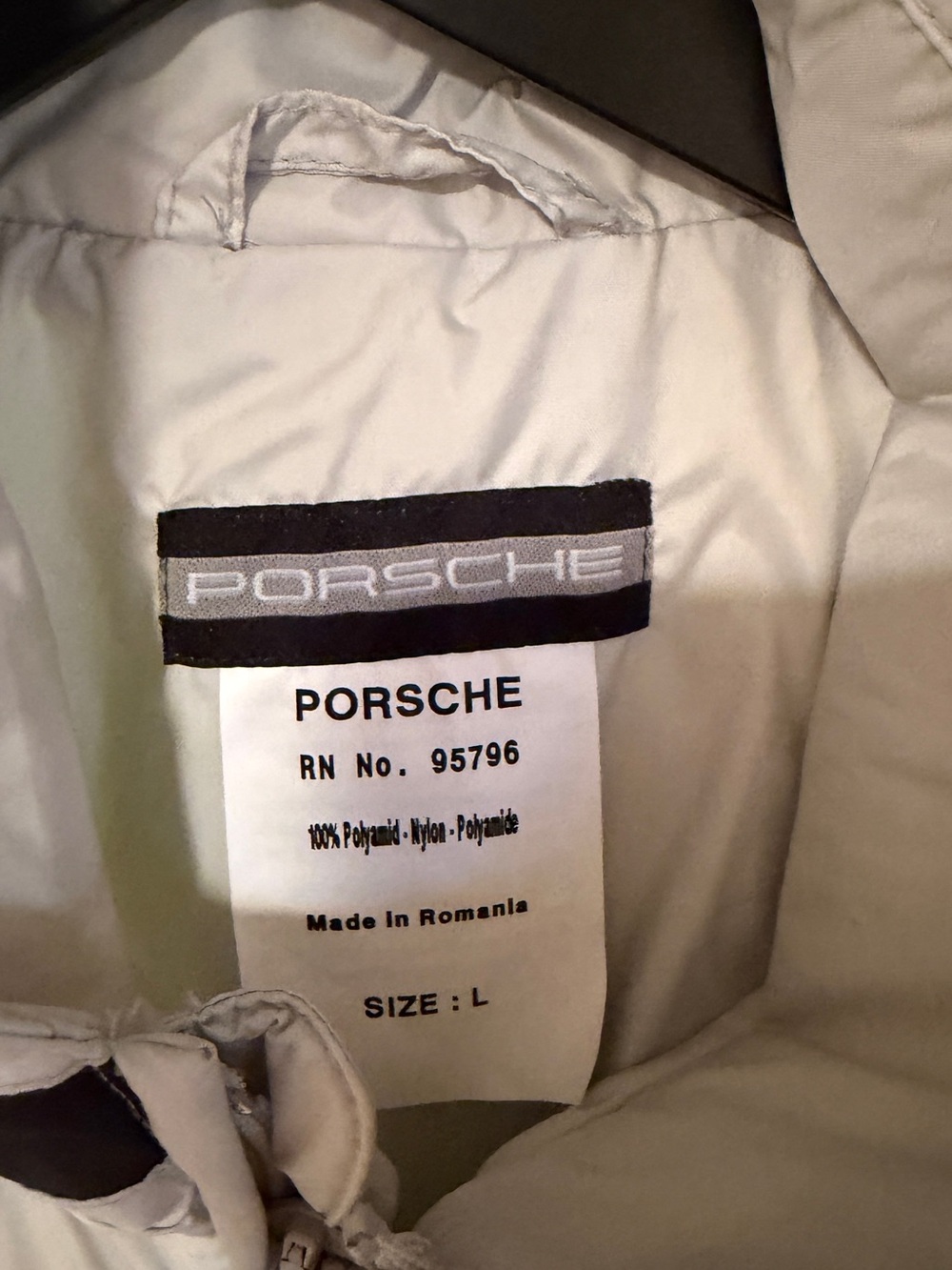 Porsche Design White Sleeveless Zip Front Vest with Black Trim - Picture 3 of 9